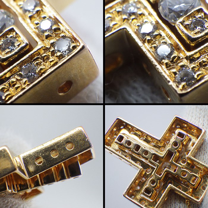 ダミアーニ DAMIANI ネックレス ベルエポック S 20053692 クロス パヴェ ダイヤモンド 計0.61ct K18PG 【中古】