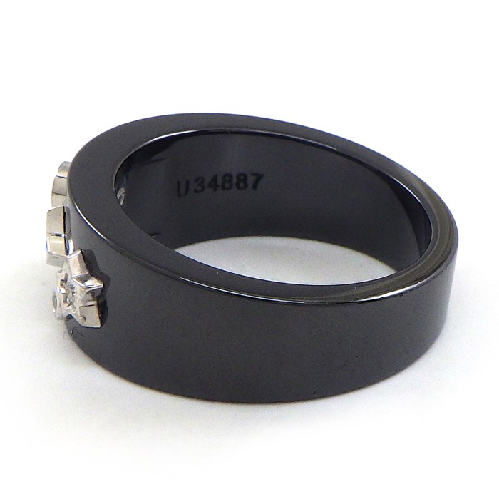 シャネル CHANEL リング コメット スター パヴェ ダイヤモンド K18WG ブラックセラミック 10号 / #50 【中古】