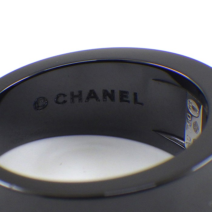 シャネル CHANEL リング コメット スター パヴェ ダイヤモンド K18WG ブラックセラミック 10号 / #50 【中古】