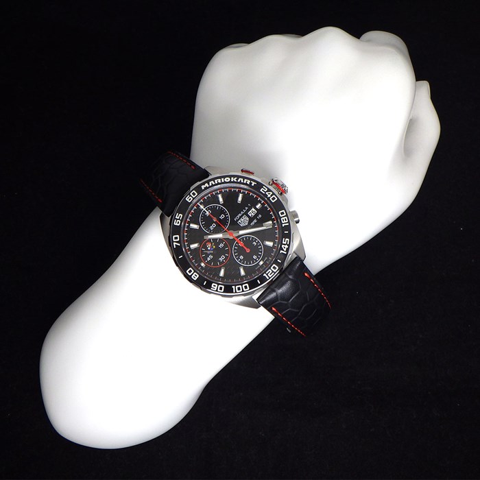 タグ・ホイヤー TAG Heuer 腕時計 フォーミュラ1 キャリバー16 マリオカート コラボ CAZ201E.FC6517 世界3000本 限定モデル ブラック文字盤 クロノグラフ 夜光インデックス スモールセコンド デイト セラミック ブラック レザーベルト SS 自動巻き 【箱・保付き】 【中古】
