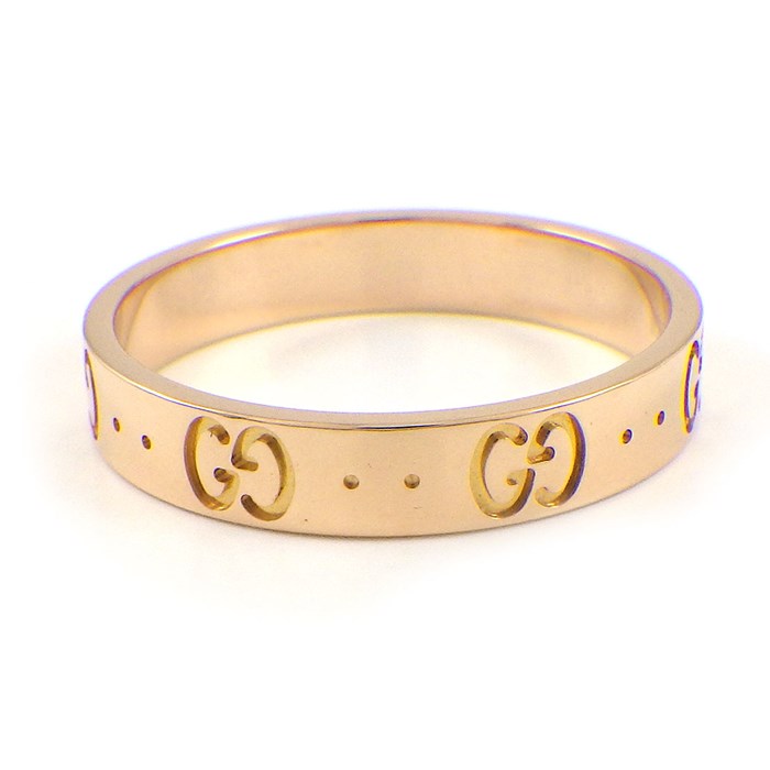 グッチ GUCCI リング アイコン スリム 152045 J8500 5702 GG インターロッキングG ロゴ K18PG 20号 【中古】