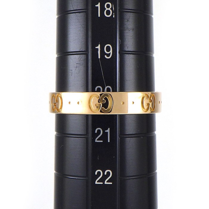 グッチ GUCCI リング アイコン スリム 152045 J8500 5702 GG インターロッキングG ロゴ K18PG 20号 【中古】