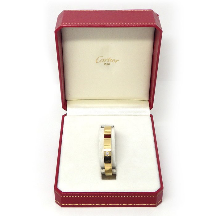 カルティエ Cartier バングル アニバーサリー 1ポイント ダイヤモンド K18YG / #16 【中古】