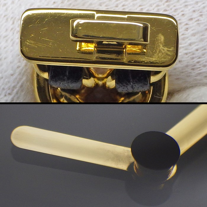 シャネル CHANEL 腕時計 プルミエール M H0001 オクタゴナル ブラック文字盤 チェーンブレス GP レザー クオーツアナログ 【中古】
