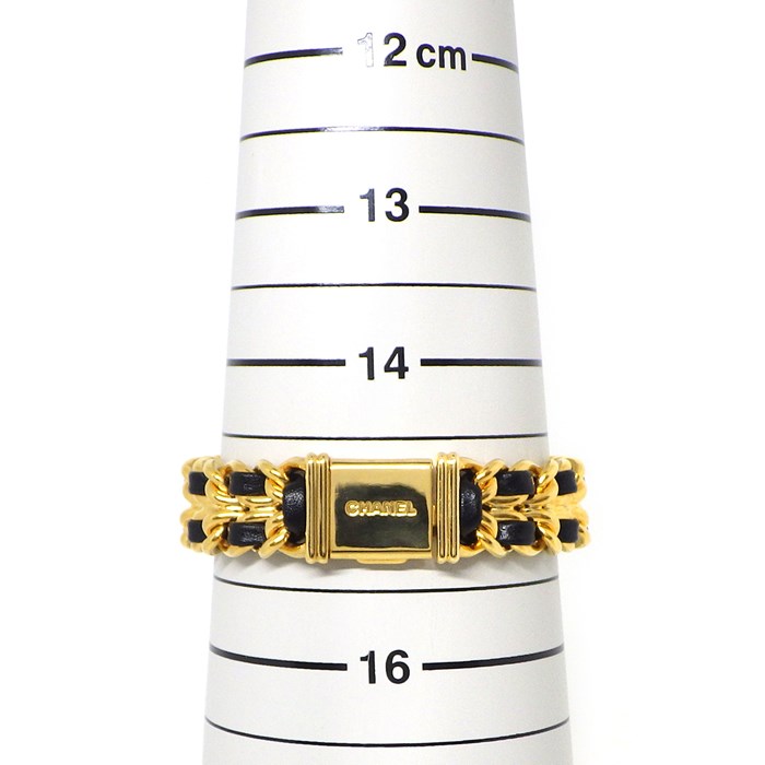 シャネル CHANEL 腕時計 プルミエール M H0001 オクタゴナル ブラック文字盤 チェーンブレス GP レザー クオーツアナログ 【中古】