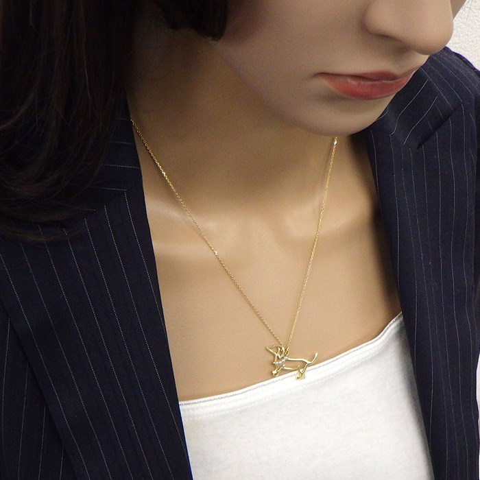 タサキ 田崎真珠 TASAKI ネックレス プリティ イン パールズ ダックスフンド マギー 2012-2013 AW コレクション 廃盤品 レア 4ポイント ベビー パール 2mm珠 K18YG 【中古】