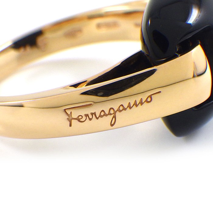 サルヴァトーレ・フェラガモ Salvatore Ferragamo リング オニキス K18PG 13号 / #54 【中古】