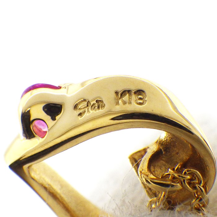 スタージュエリー STAR JEWELRY ネックレス ハート モチーフ 1ポイント ルビー K18YG 【中古】