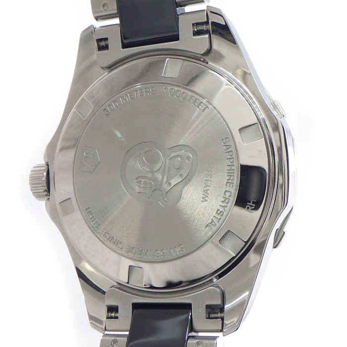 タグ・ホイヤー TAG Heuer 腕時計 アクアレーサー WAY131E.BA0913 ダイヤベゼル 計0.510ct ブラック文字盤 デイト 回転ベゼル セラミック SS クオーツアナログ 【中古】