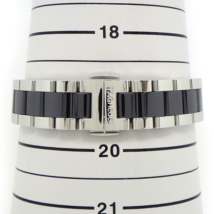 タグ・ホイヤー TAG Heuer 腕時計 アクアレーサー WAY131E.BA0913 ダイヤベゼル 計0.510ct ブラック文字盤 デイト 回転ベゼル セラミック SS クオーツアナログ 【中古】