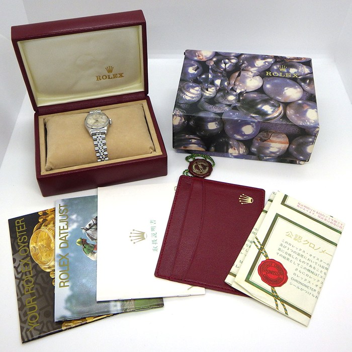ロレックス Rolex 腕時計 デイトジャスト 69174 X番 1991年 シルバー文字盤 デイト K18WG SS 自動巻き 【OH済み】 【箱・保付き】 【中古】 