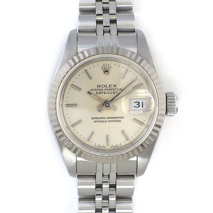 ロレックス Rolex 腕時計 デイトジャスト 69174 X番 1991年 シルバー文字盤 デイト K18WG SS 自動巻き 【OH済み】 【箱・保付き】 【中古】 