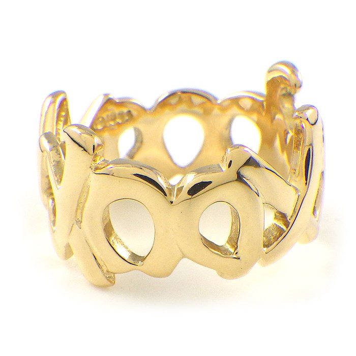 ティファニー Tiffany & Co. リング ラブ & キス XO グラフィティ K18YG 10号 【中古】