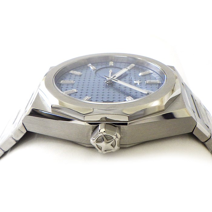 ゼニス ZENITH 腕時計 デファイ スカイライン 03.9300.3620/16.I001 日本100本限定 11ポイント バケットカット ダイヤモンド インデックス アイスブルー文字盤 夜光インデックス スモールセコンド 裏スケ デイト SS 自動巻き 【箱・保付き】