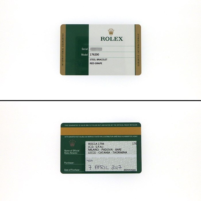 ロレックス Rolex 腕時計 オイスターパーペチュアル26 176200 サンレイ レッドグレープ文字盤 ルーレット刻印 オイスタースチール SS 自動巻き 【OH済み】 【中古】