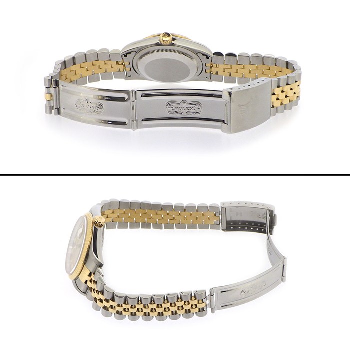ロレックス Rolex 腕時計 デイトジャスト 16233G W番 10ポイント ダイヤインデックス フルーテッドベゼル シャンパンカラー文字盤 ジュビリーブレス SS K18YG 自動巻き 【箱・保付き】 【中古】