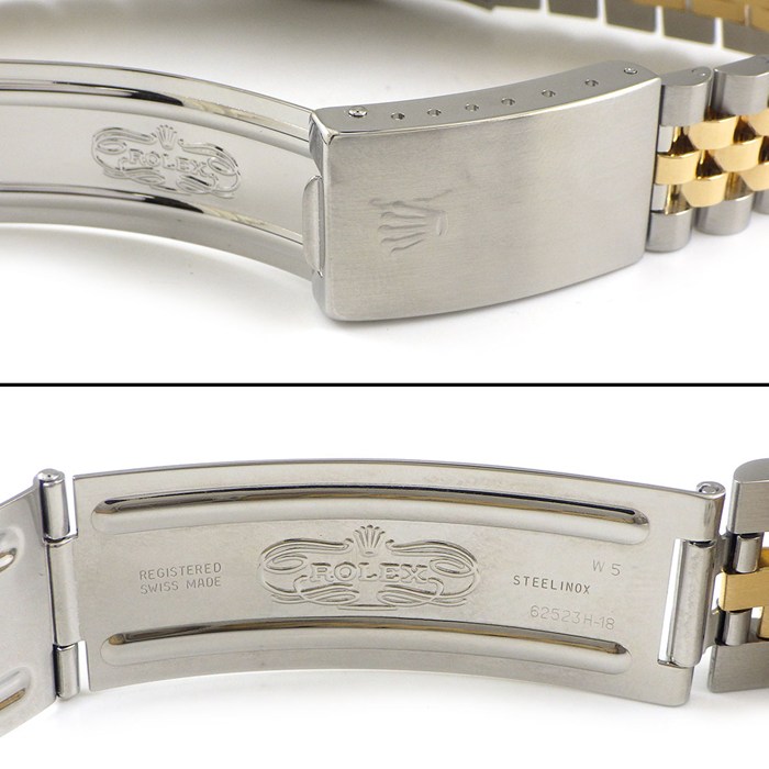 ロレックス Rolex 腕時計 デイトジャスト 16233G W番 10ポイント ダイヤインデックス フルーテッドベゼル シャンパンカラー文字盤 ジュビリーブレス SS K18YG 自動巻き 【箱・保付き】 【中古】