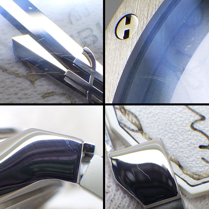 ウブロ Hublot 腕時計 クラシック フュージョン ベルルッティ スクリット フラットビアンコ 511.NE.050W.VR.JBER19 日本限定100本 ホワイト文字盤 白 裏スケ チタン SS ホワイト ラバー/革 ベルト 自動巻き 【箱・保付き】 【中古】