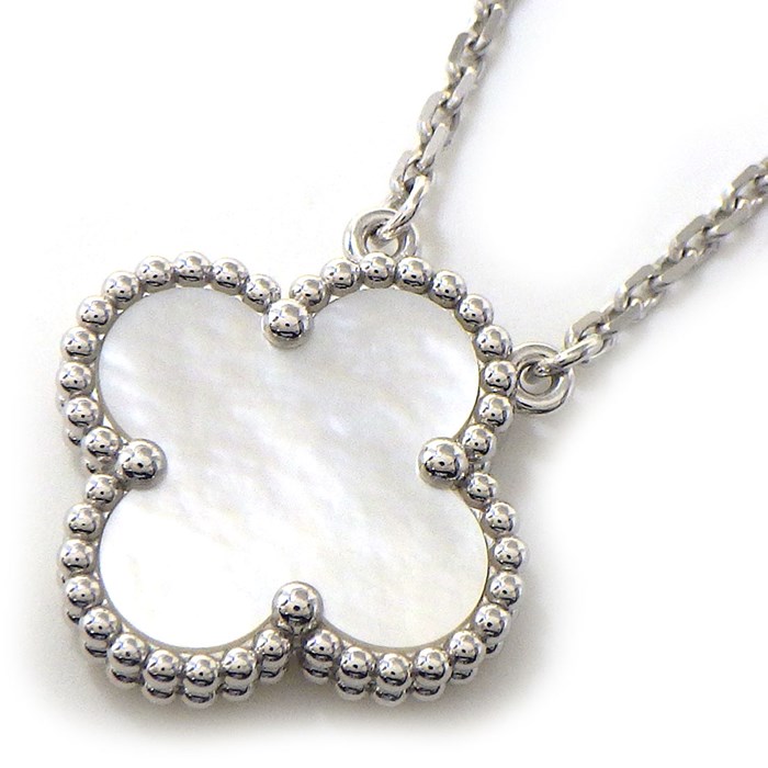 ヴァンクリーフ＆アーペル Van Cleef & Arpels ネックレス ヴィンテージ アルハンブラ VCARF48700 ホワイト シェル K18WG 【中古】