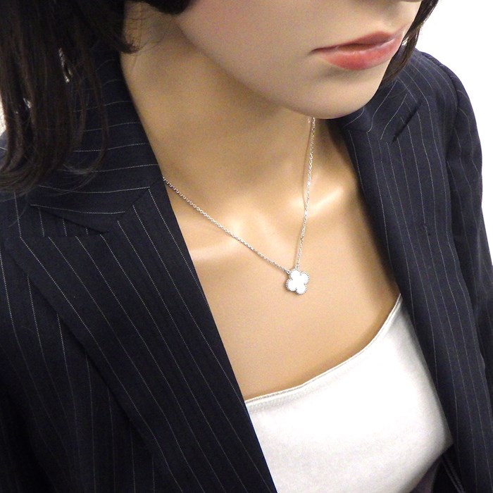 ヴァンクリーフ＆アーペル Van Cleef & Arpels ネックレス ヴィンテージ アルハンブラ VCARF48700 ホワイト シェル K18WG 【中古】
