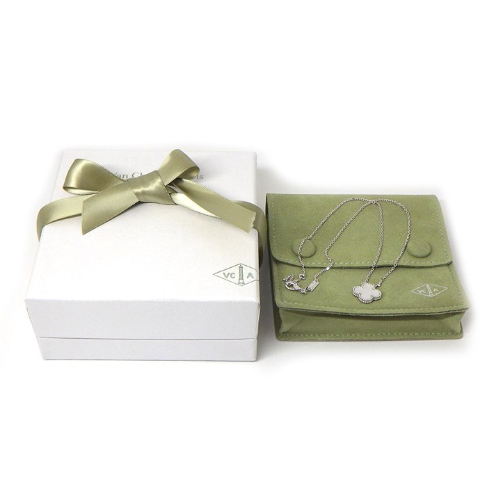 ヴァンクリーフ＆アーペル Van Cleef & Arpels ネックレス ヴィンテージ アルハンブラ VCARF48700 ホワイト シェル K18WG 【中古】