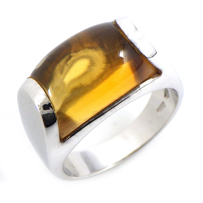 ブルガリ BVLGARI リング トロンケット シトリン K18WG 10.5号 【中古】