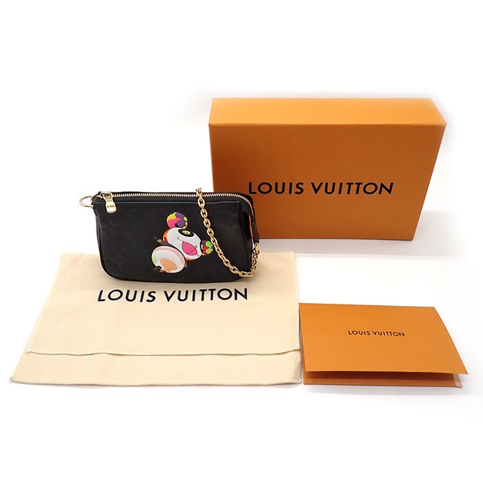 ルイ・ヴィトン Louis Vuitton ハンドバッグ LV×TM ミニ ポシェット アクセソワール M13824 ブラック モノグラム アンプラント ゴールド金具 【中古】