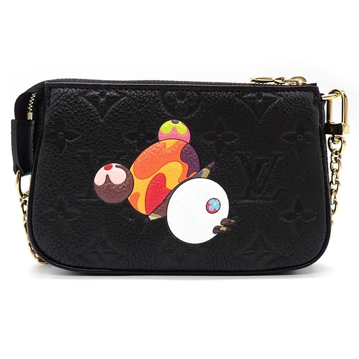 ルイ・ヴィトン Louis Vuitton ハンドバッグ LV×TM ミニ ポシェット アクセソワール M13824 ブラック モノグラム アンプラント ゴールド金具 【中古】