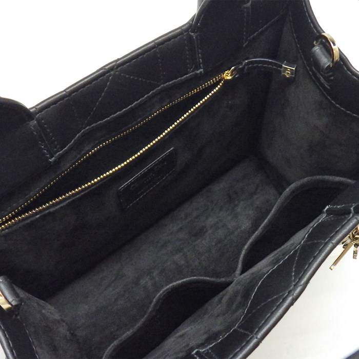 ディオール Dior ハンドバッグ トートバッグ ブックトート スモール カーフスキン M1325OWHP_M900 ブラック マクロ カナージュ カーフスキン 【中古】