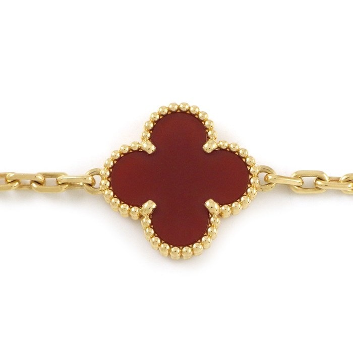 ヴァンクリーフ＆アーペル Van Cleef & Arpels ブレスレット ヴィンテージアルハンブラ 5モチーフ VCARD35500 カーネリアン K18YG 【中古】