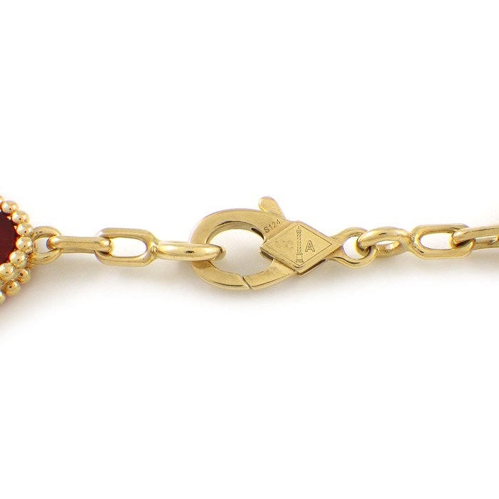 ヴァンクリーフ＆アーペル Van Cleef & Arpels ブレスレット ヴィンテージアルハンブラ 5モチーフ VCARD35500 カーネリアン K18YG 【中古】