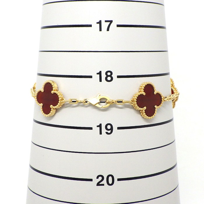 ヴァンクリーフ＆アーペル Van Cleef & Arpels ブレスレット ヴィンテージアルハンブラ 5モチーフ VCARD35500 カーネリアン K18YG 【中古】