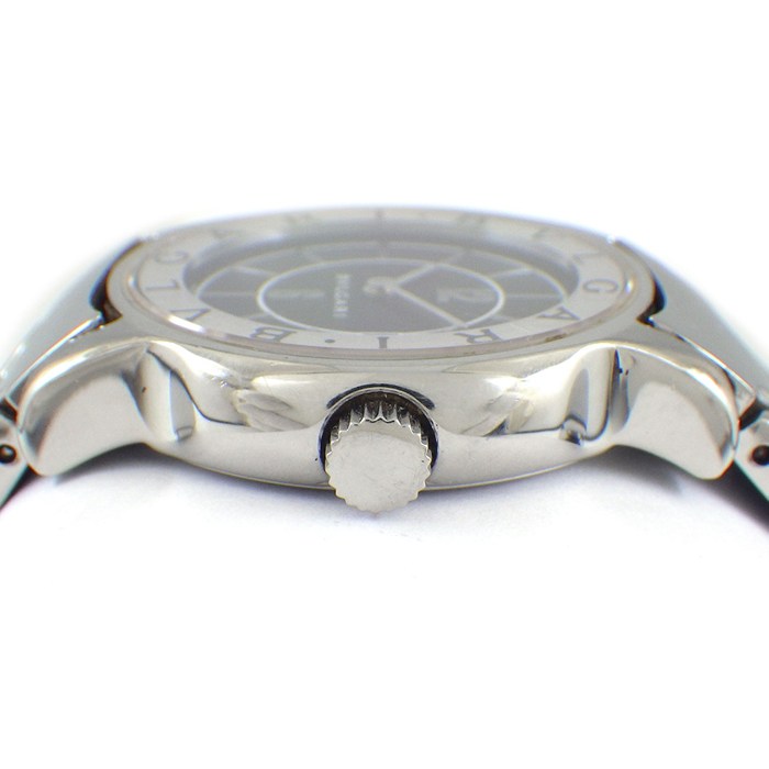 ブルガリ BVLGARI 腕時計 ソロテンポ ST29S ブラック文字盤 デイト SS クオーツアナログ 【中古】