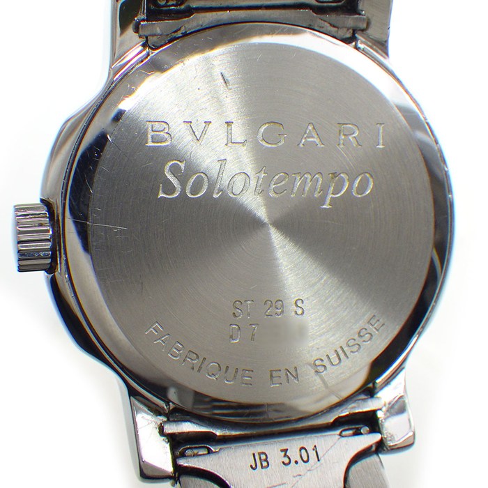 ブルガリ BVLGARI 腕時計 ソロテンポ ST29S ブラック文字盤 デイト SS クオーツアナログ 【中古】