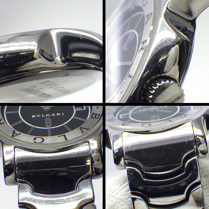 ブルガリ BVLGARI 腕時計 ソロテンポ ST29S ブラック文字盤 デイト SS クオーツアナログ 【中古】