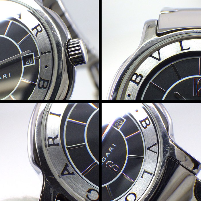 ブルガリ BVLGARI 腕時計 ソロテンポ ST29S ブラック文字盤 デイト SS クオーツアナログ 【中古】