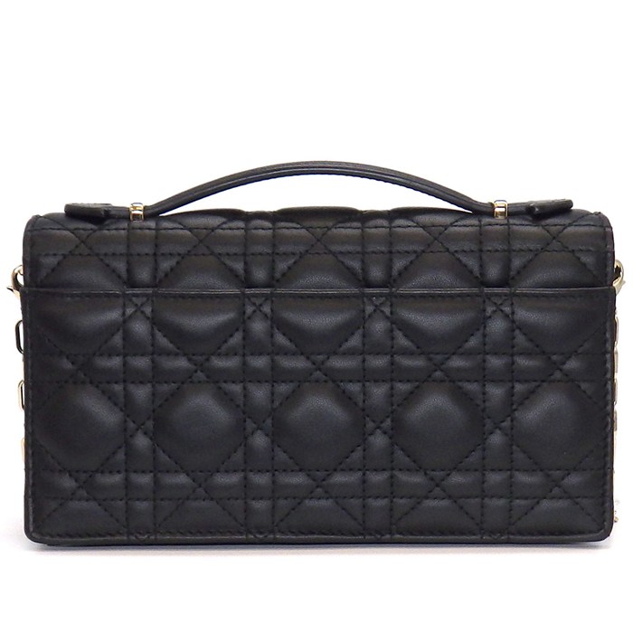 ディオール Dior チェーンショルダーバッグ マイディオール ミニバッグ S0980ONMJ_M900 ブラック カナージュ ラムスキン 【中古】