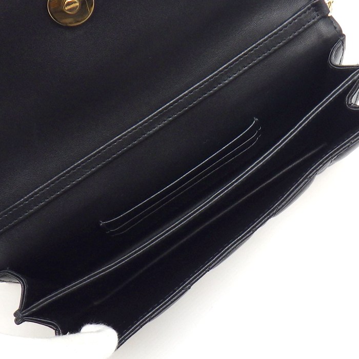 ディオール Dior チェーンショルダーバッグ マイディオール ミニバッグ S0980ONMJ_M900 ブラック カナージュ ラムスキン 【中古】