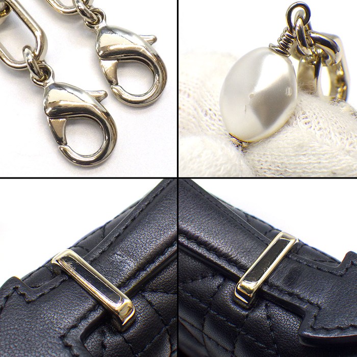 ディオール Dior チェーンショルダーバッグ マイディオール ミニバッグ S0980ONMJ_M900 ブラック カナージュ ラムスキン 【中古】