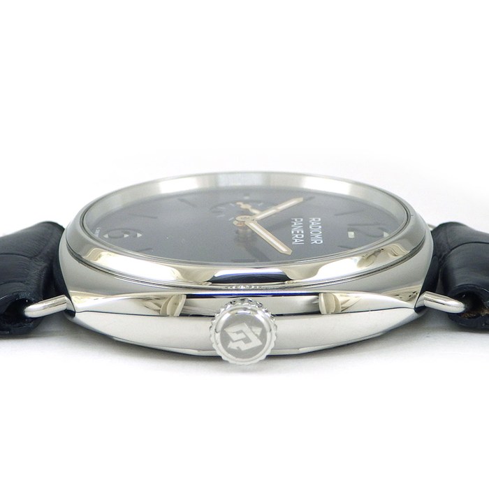 パネライ PANERAI 腕時計 ラジオミール クアランタ PAM01293 サンレイ ブルー文字盤 デイト スモールセコンド ネイビー アリゲーターレザーベルト SS 自動巻き 【箱・保付き】 【中古】