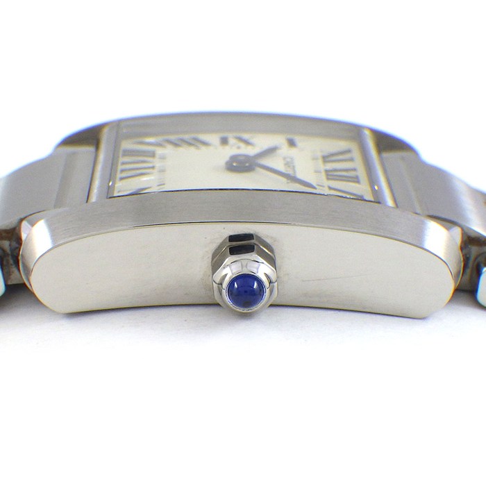カルティエ Cartier 腕時計 タンク フランセーズ SM W51008Q3 スクエア シルバー文字盤 ローマンインデックス SS クオーツアナログ 【中古】