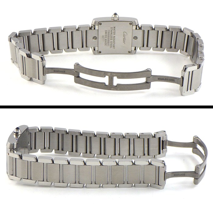 カルティエ Cartier 腕時計 タンク フランセーズ SM W51008Q3 スクエア シルバー文字盤 ローマンインデックス SS クオーツアナログ 【中古】