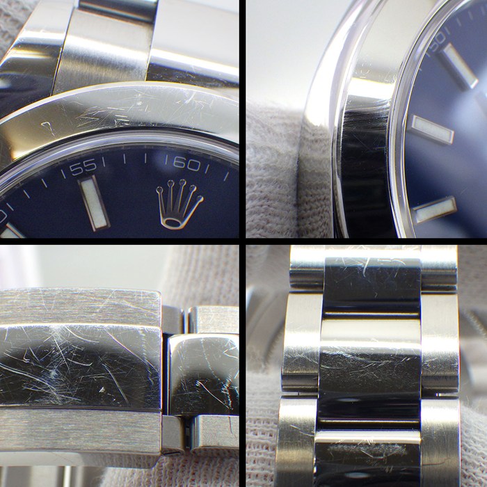 ロレックス Rolex 腕時計 デイトジャスト41 126300 ルーレット刻印 ブライトブルー文字盤 デイト SS 自動巻き 【箱・保付き】 【中古】