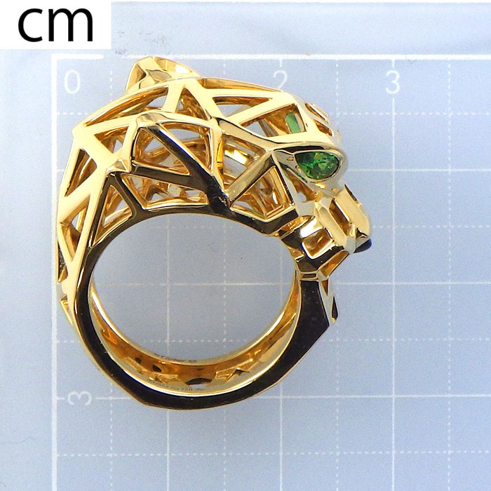 【カルティエ Cartier】リング パンテール パンサー モチーフ N4767900 ツァボライトガーネット オニキス K18YG 14号 / #55 【箱・保付き】 