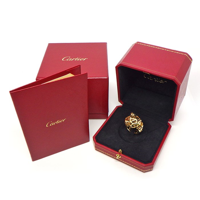 【カルティエ Cartier】リング パンテール パンサー モチーフ N4767900 ツァボライトガーネット オニキス K18YG 14号 / #55 【箱・保付き】 