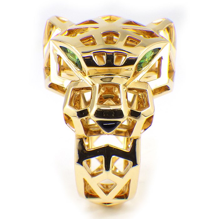 【カルティエ Cartier】リング パンテール パンサー モチーフ N4767900 ツァボライトガーネット オニキス K18YG 14号 / #55 【箱・保付き】 