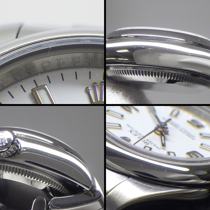 ロレックス Rolex 腕時計 オイスターパーペチュアル 176200 ルーレット刻印 カレンダー 夜光インデックス 夜光針 ホワイト 文字盤 SS 自動巻き 【中古】