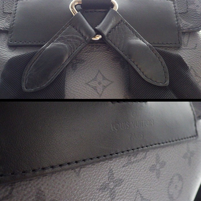 ルイ・ヴィトン Louis Vuitton バックパック・リュック クリストファー MM M45419 グレー ブラック モノグラム エクリプス キャンバス モノグラム エクリプス リバース キャンバス  【中古】