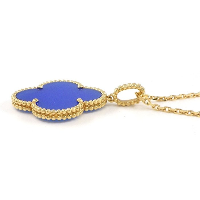 ヴァンクリーフ＆アーペル Van Cleef & Arpels ロングネックレス マジックアルハンブラ VCARP6LA00 ブルー アゲート K18YG 【中古】