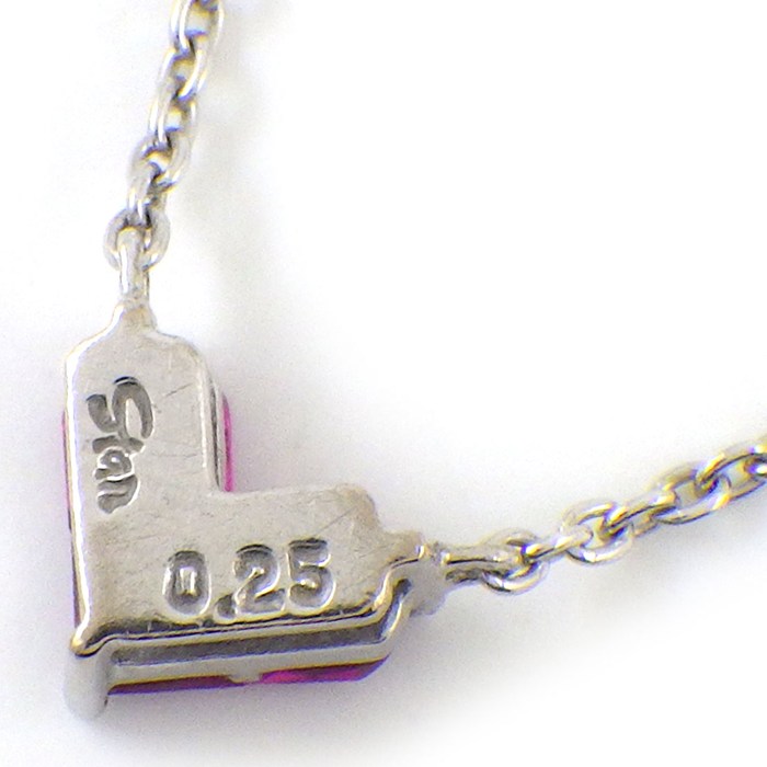 スタージュエリー STAR JEWELRY ネックレス ミステリアスハート 3ポイント プリンセスカット ルビー 計0.25ct K18WG 【中古】